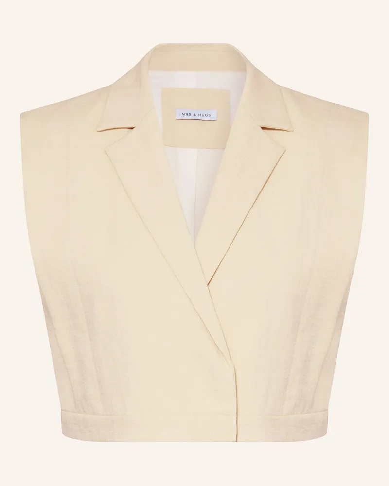 Mrs & HUGS Cropped-Weste beige Beige