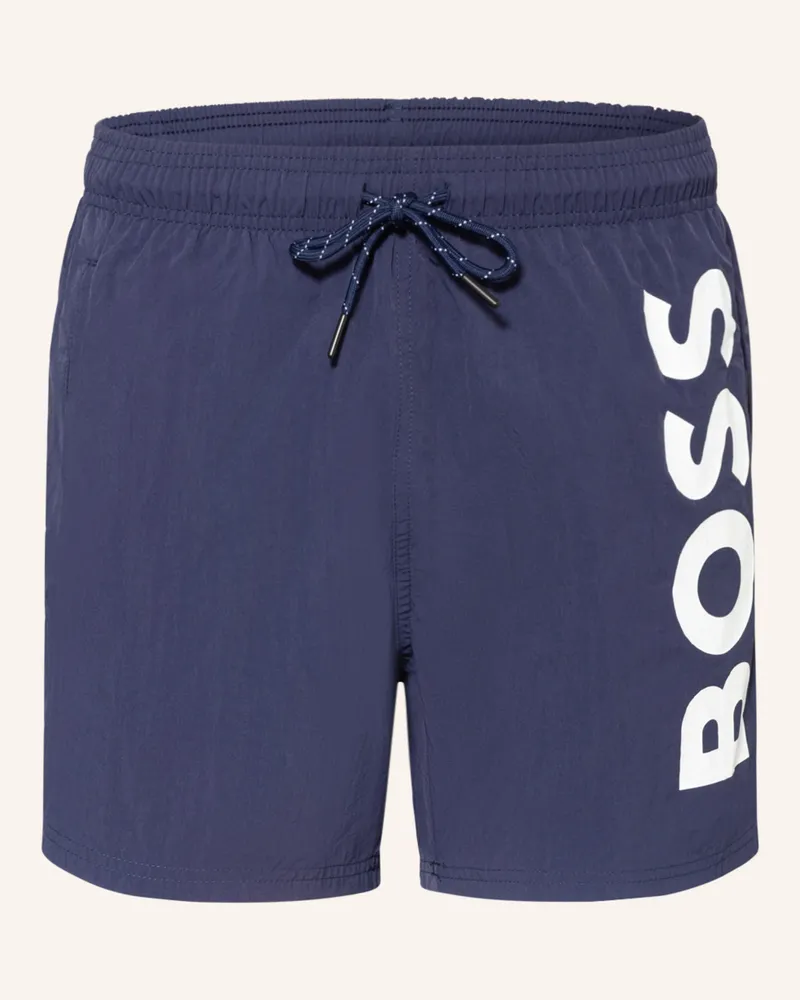 HUGO BOSS Badeshorts Octopus blau Dunkelblau