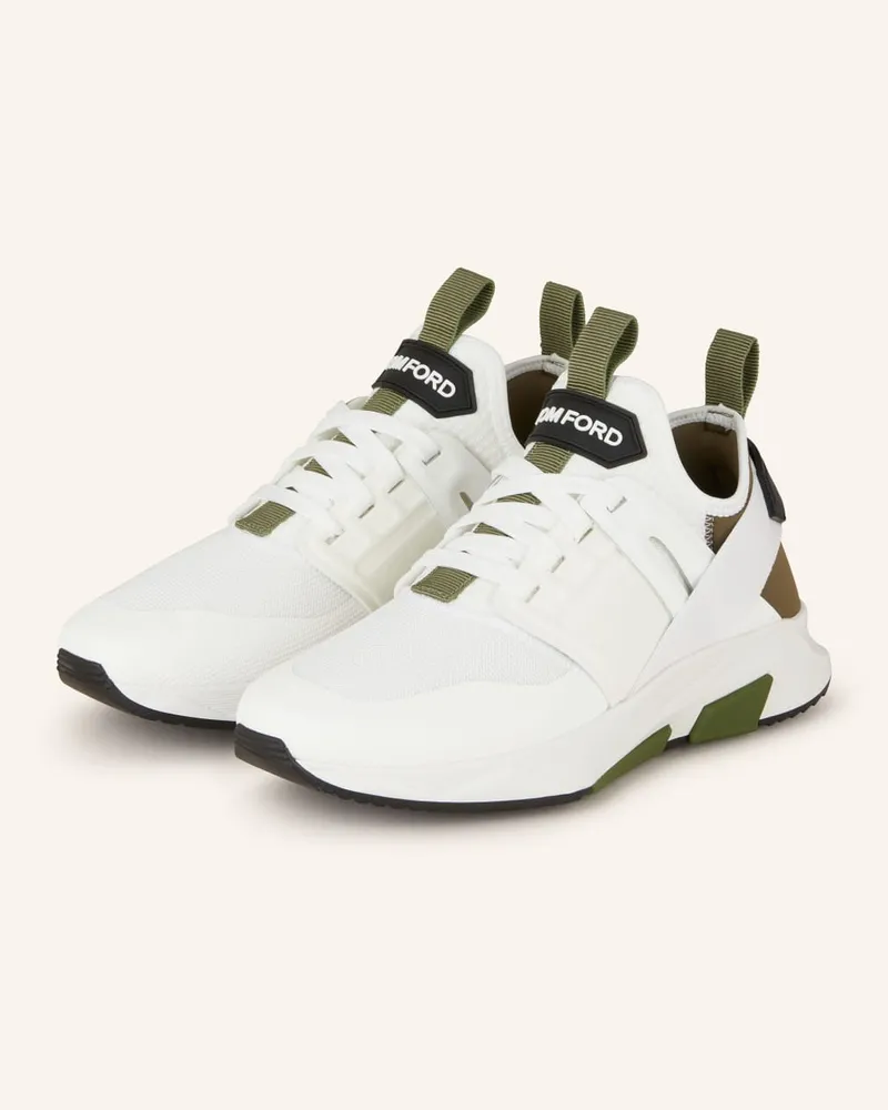 Tom Ford Sneaker JAGO - WEISS/ OLIV Weiss