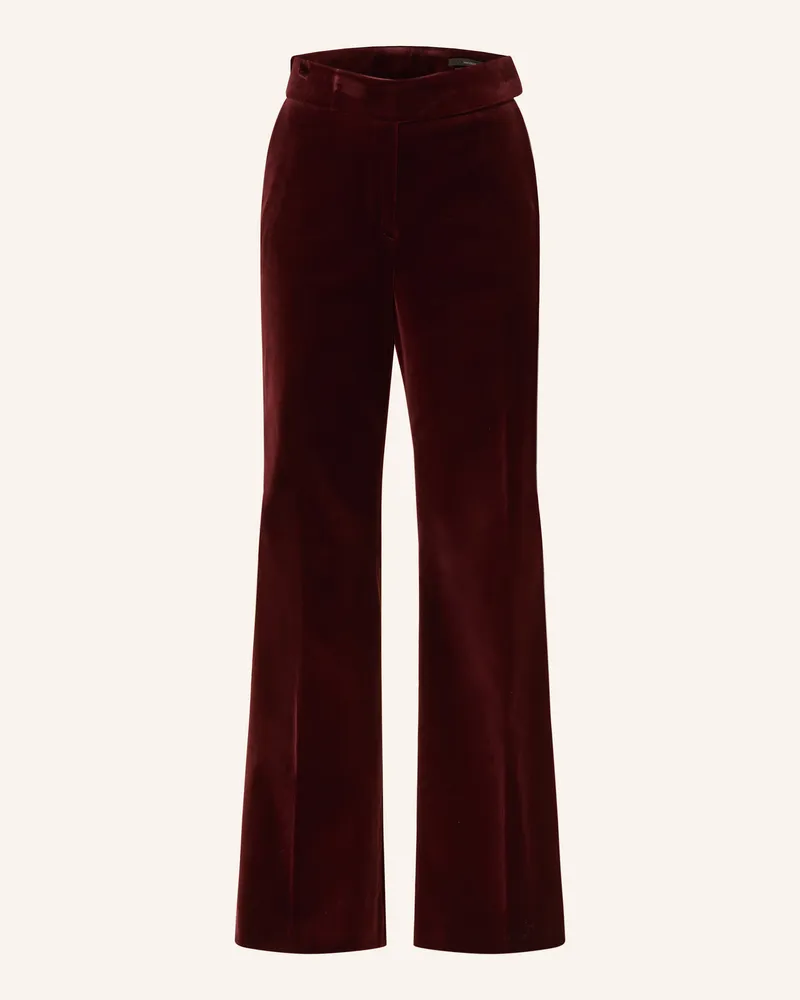 windsor. Marlenehose aus Samt Dunkelrot