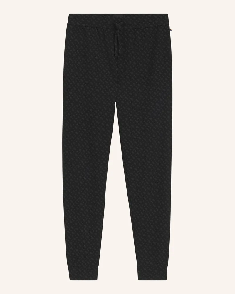HUGO BOSS Pyjamas Unterteil Waffleaop Cuff Pants schwarz Schwarz