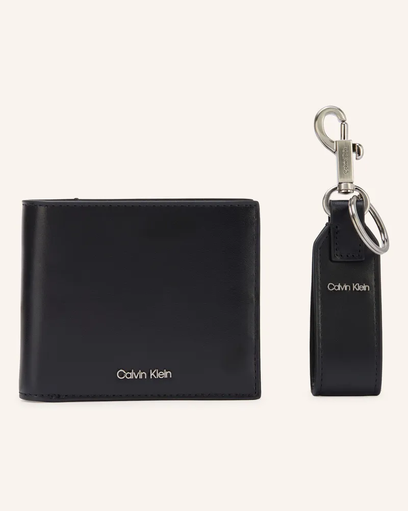 Calvin Klein Set: Geldbörse Und Schlüsselanhänger schwarz Schwarz