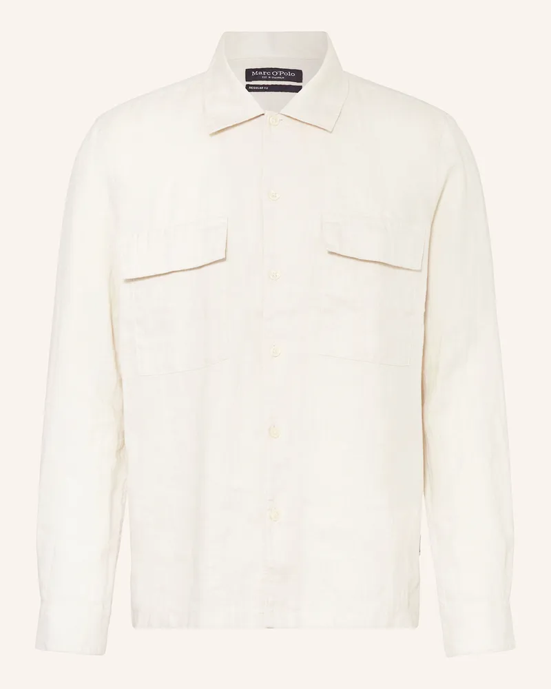 Marc O'Polo Hemd Regular Fit aus Leinen Creme