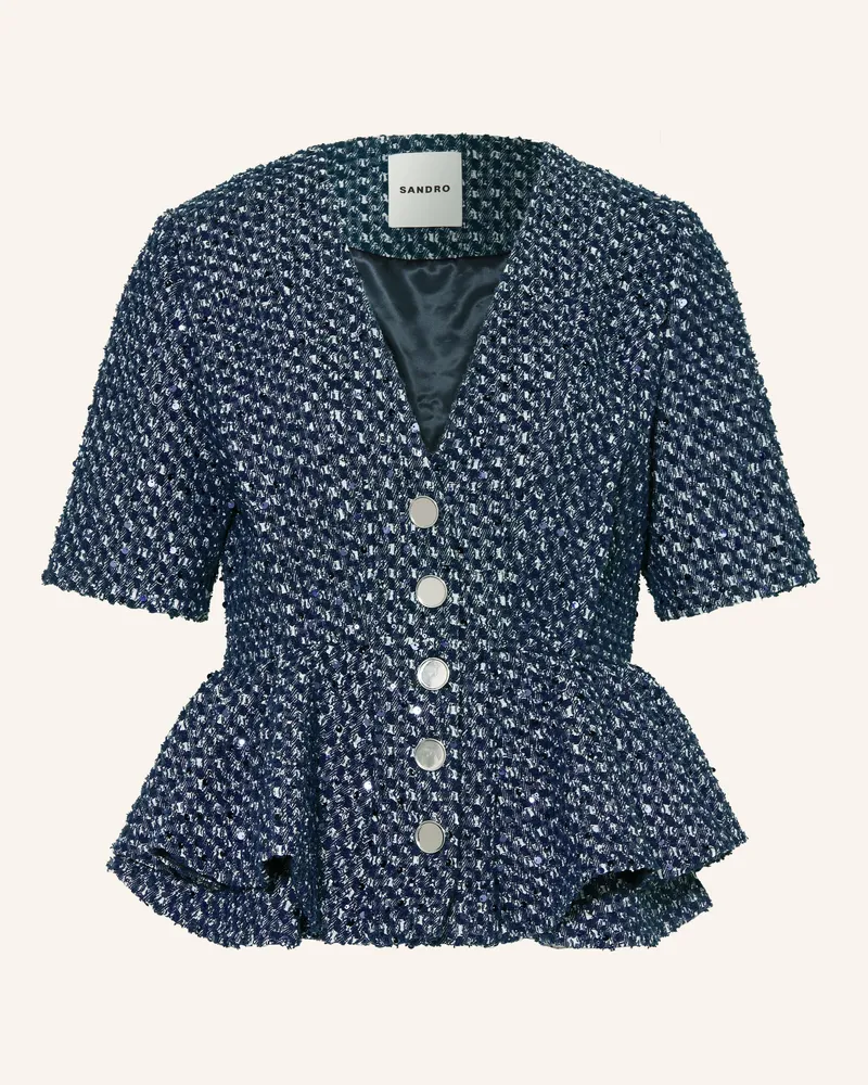 Sandro Blazer Mit Pailletten blau Dunkelblau