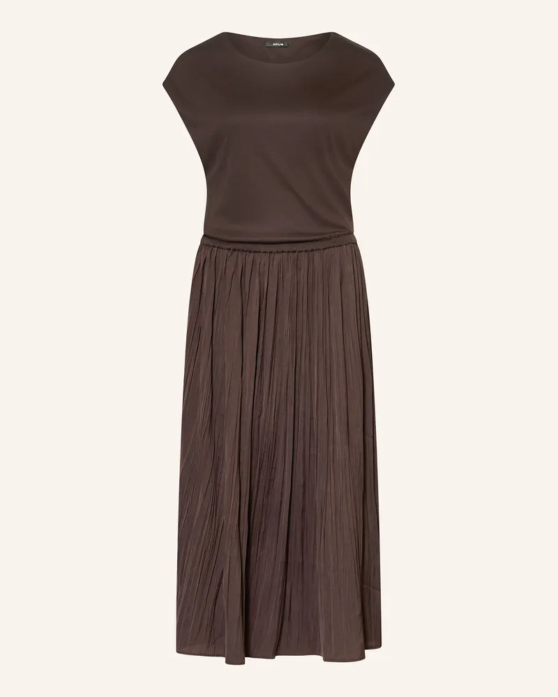OPUS Kleid WABELLA im Materialmix Dunkelbraun