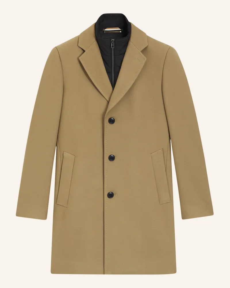 HUGO BOSS Klassischer Mantel H-HYDE-BIB-254 Slim Fit Khaki