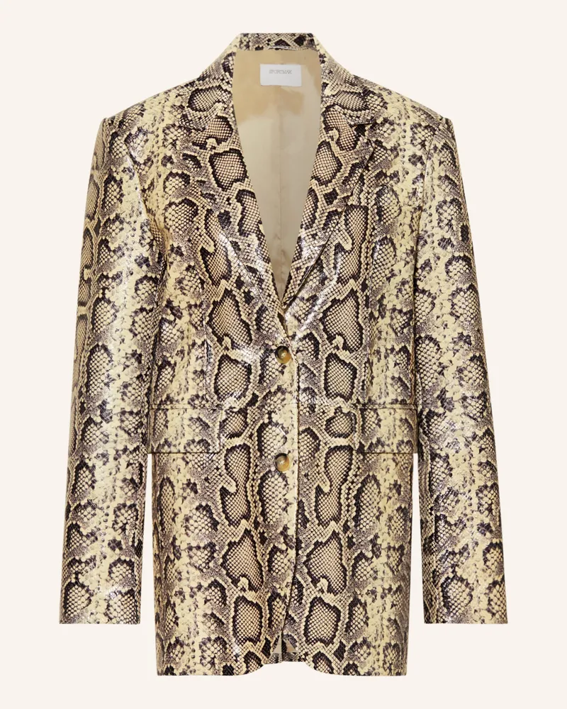 SPORTMAX Lederblazer FIORIGI Hellbraun