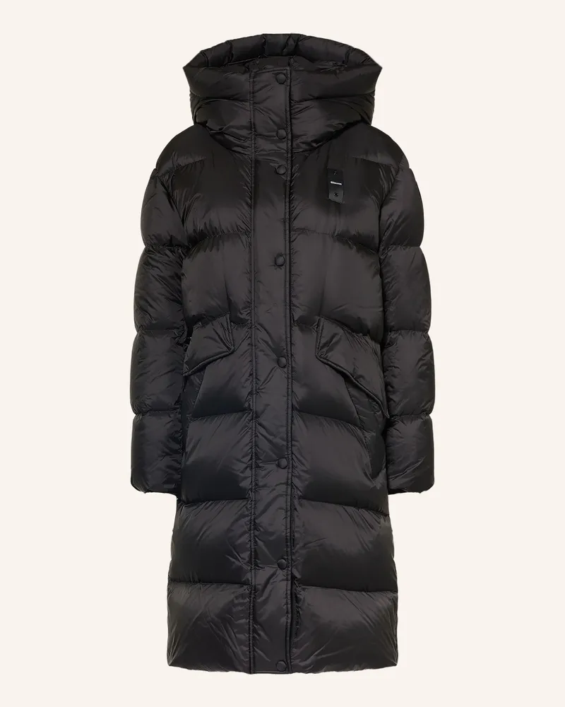 Blauer Daunenmantel Lena schwarz Schwarz