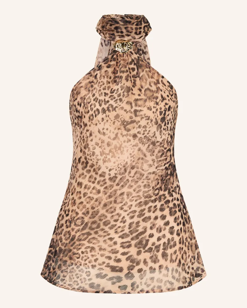 Mrs & HUGS Blusentop braun Beige