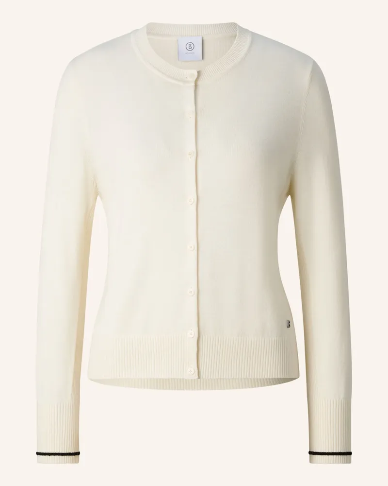 Bogner Schurwoll-Seiden-Strickjacke Azou weiss Weiss