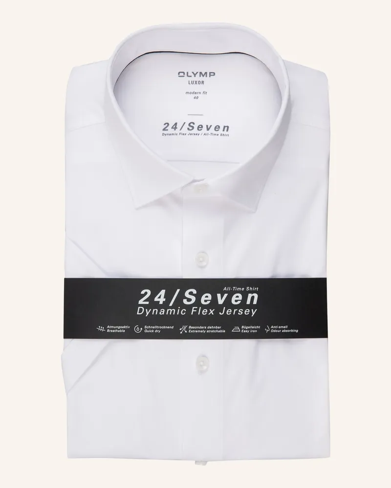 Olymp Kurzarm-Hemd Luxor 24/Seven Modern Fit weiss Weiss