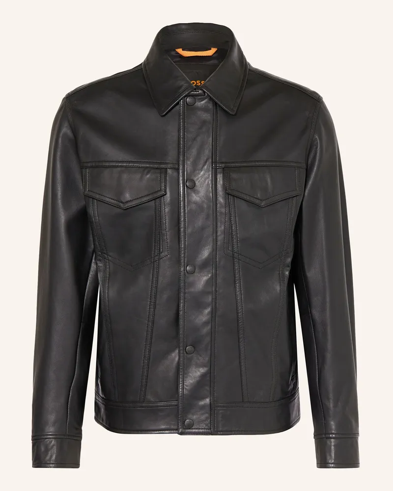 HUGO BOSS Lederjacke JOCRUZ Schwarz