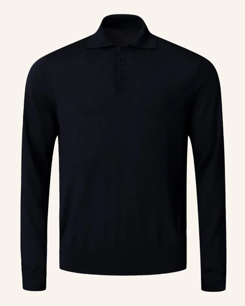 Eton Feinstrick-Polohemd Dunkelblau