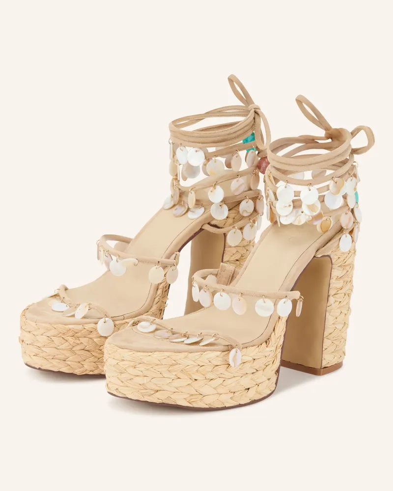 Naked Wolfe Plateau-Sandaletten FANTASTIC mit Schmucksteinen Beige