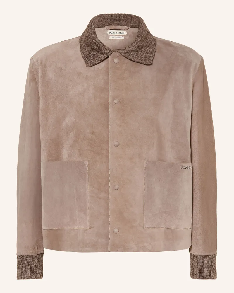 J.W.Anderson Lederjacke grau Taupe