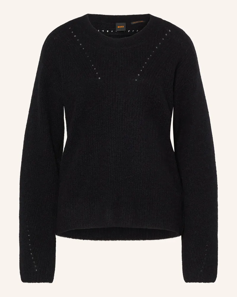 HUGO BOSS Pullover Fenne Mit Alpaka schwarz Schwarz