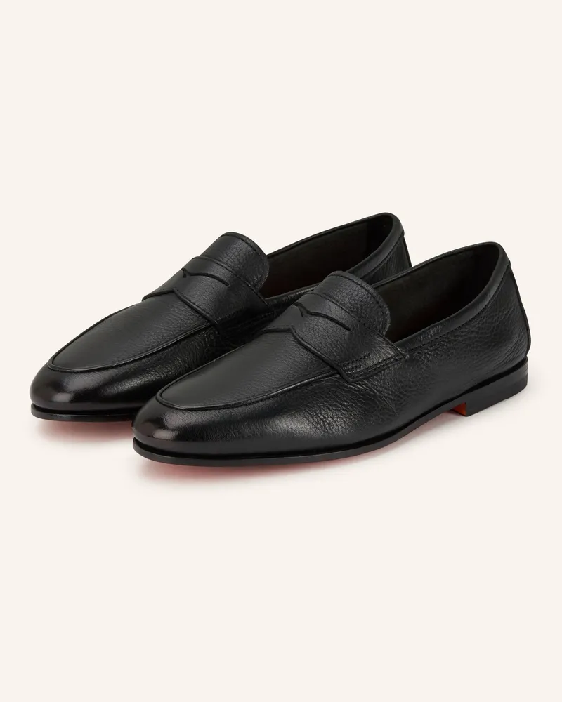 Santoni Penny-Loafer Carlos schwarz Schwarz