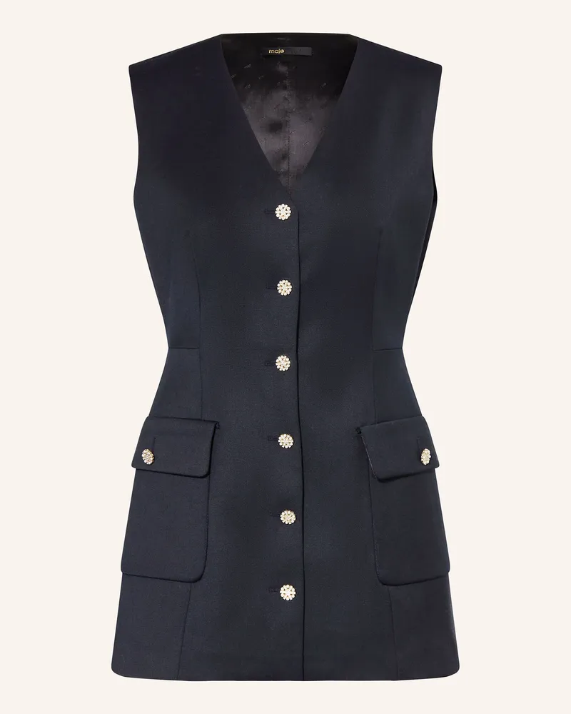 Maje Jumpsuit mit Schmucksteinen Dunkelblau