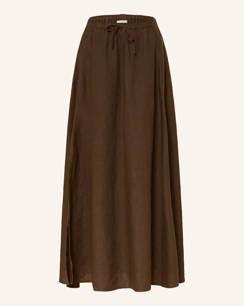 Closed Leinenrock braun Dunkelbraun