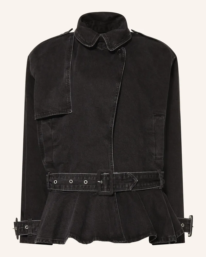 ROTATE Birger Christensen Oversized-Jeansjacke schwarz Dunkelgrau