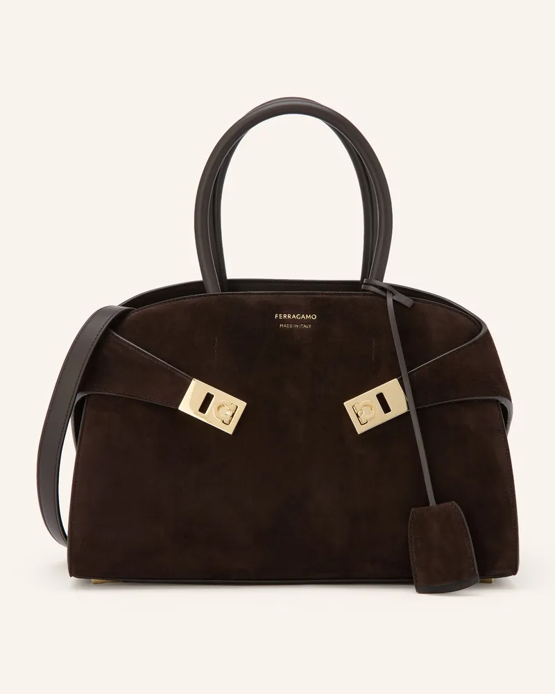 Ferragamo Schultertasche Hug braun Dunkelbraun