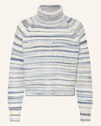 Mrs & HUGS Cropped-Rollkragenpullover Blau