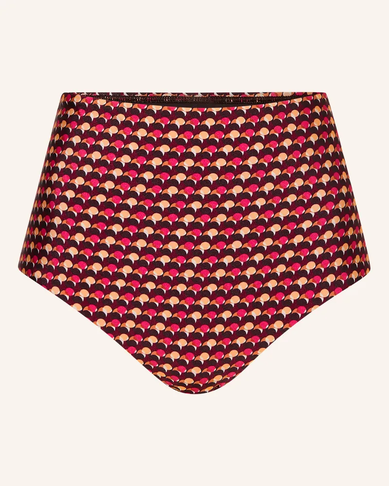 JETS Australia High-Waist-Bikini-Hose Coco Geo rot Dunkelrot