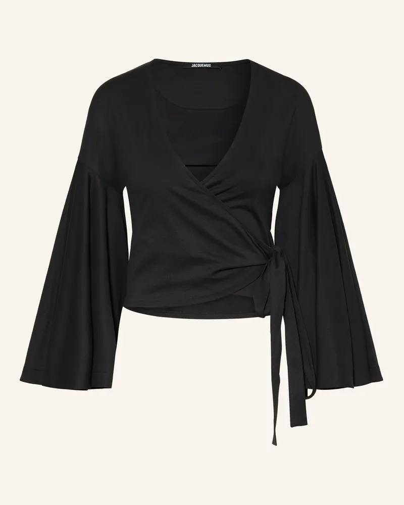 Jacquemus Wickelbluse Le Cache Coeur Ventadou Mit 3/4-Arm schwarz Schwarz