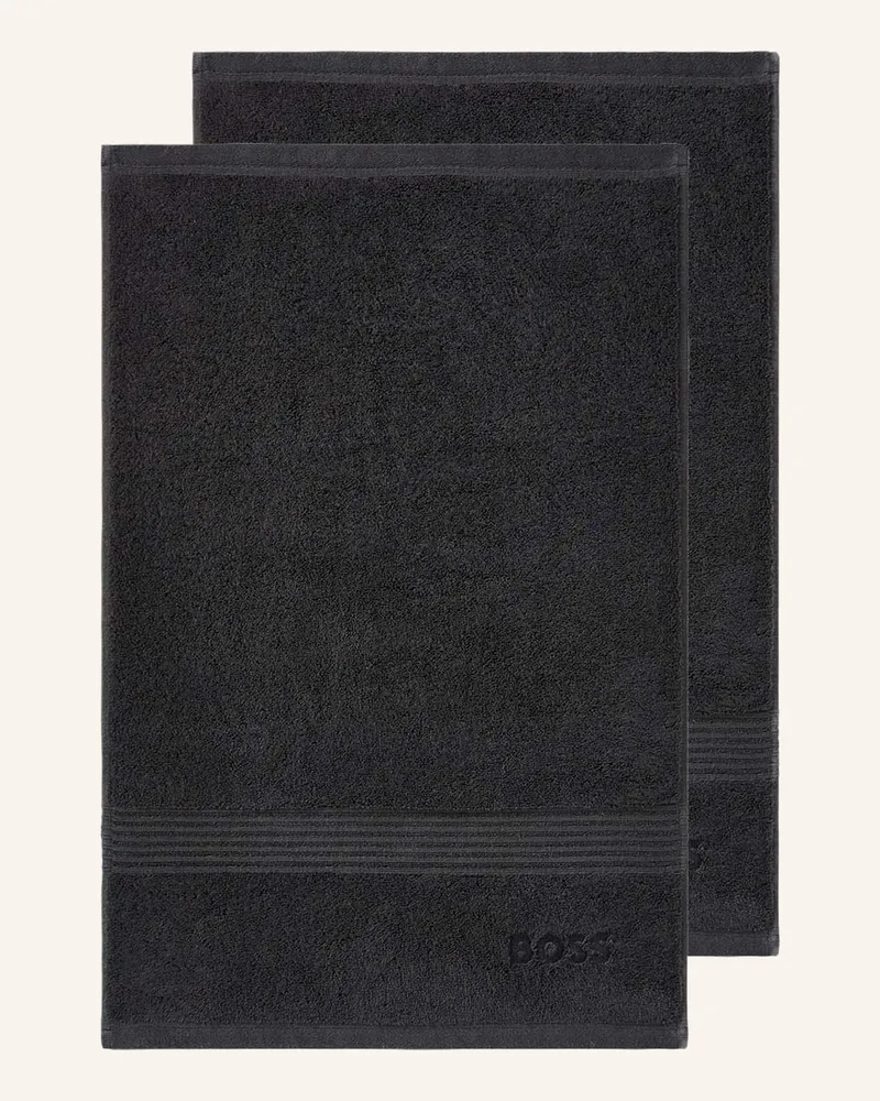 HUGO BOSS Gästetuch 2er Set LOFT Schwarz