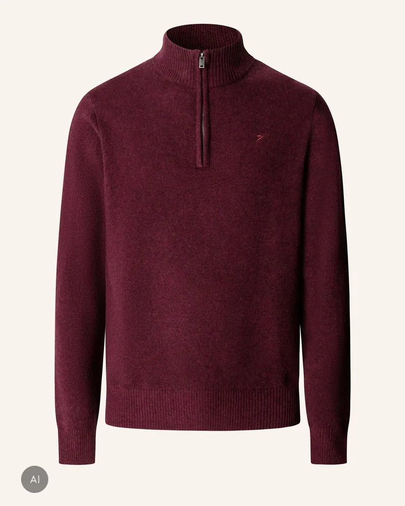 Hackett Pullover Lambswool Hzip rot Rot