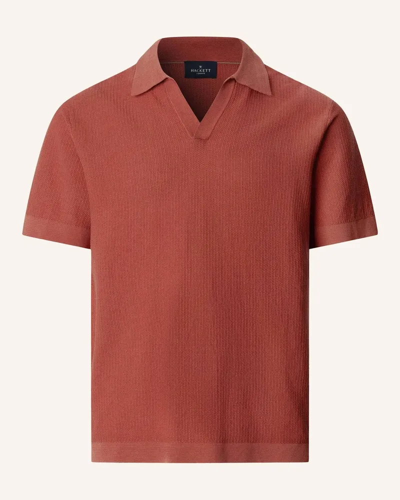 Hackett Poloshirt Riviera Knit Ss Polo rosa Rot