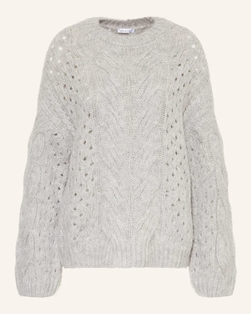 Mrs & HUGS Pullover Mit Alpaka grau Grau