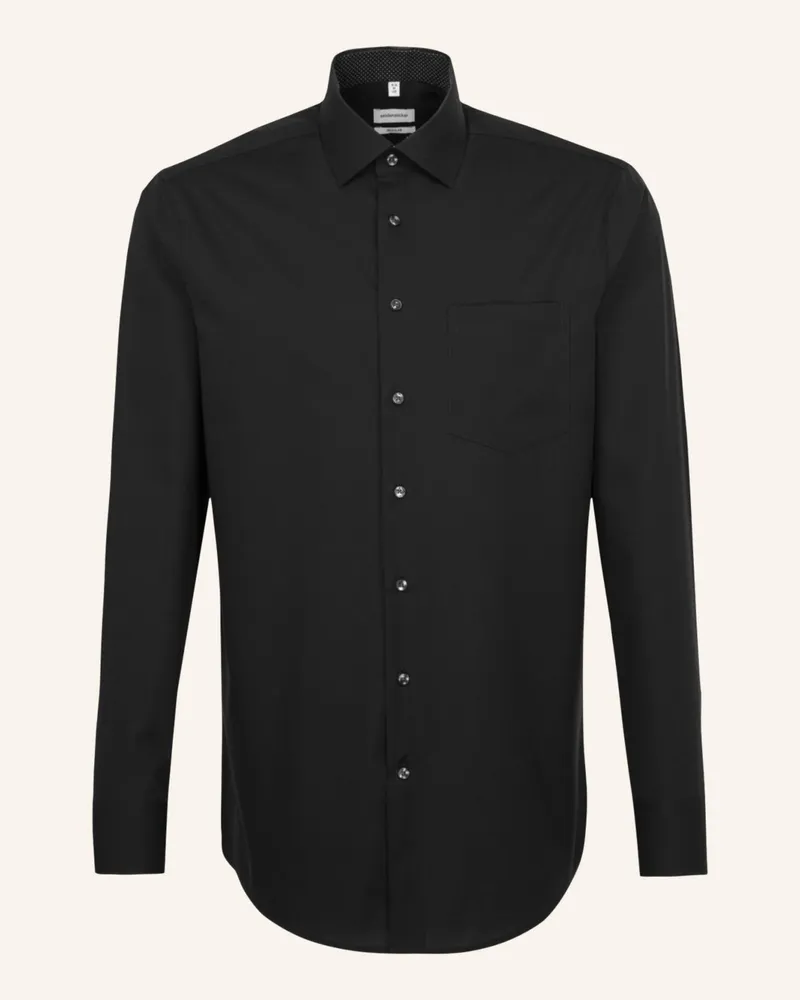 Seidensticker Business Hemd Regular Fit schwarz Schwarz