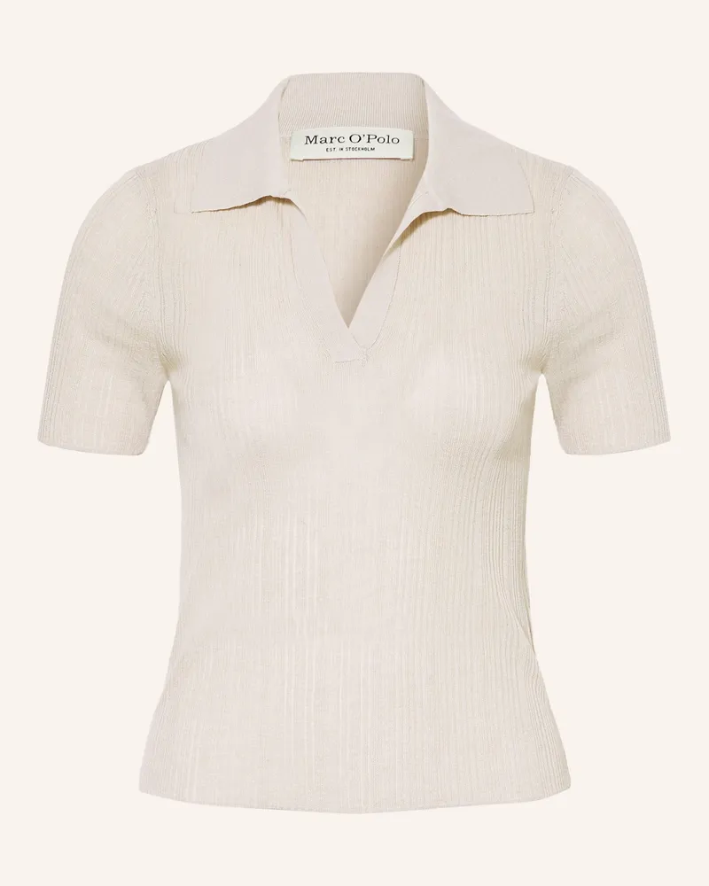 Marc O'Polo Strick-Poloshirt beige Hellbraun