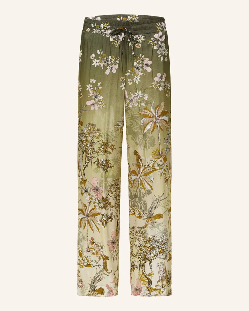 SEM PER LEI Marlenehose aus Satin Grün