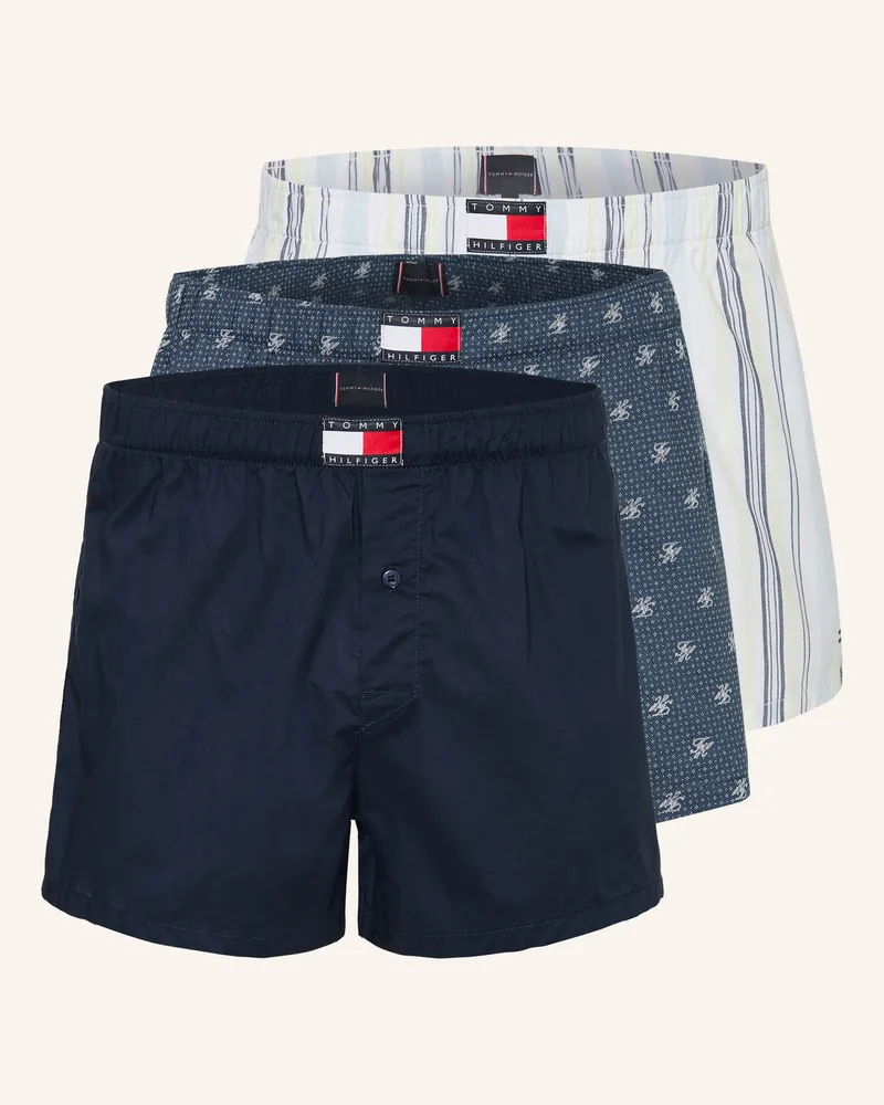 Tommy Hilfiger 3er-Pack Web-Boxershorts blau Dunkelblau