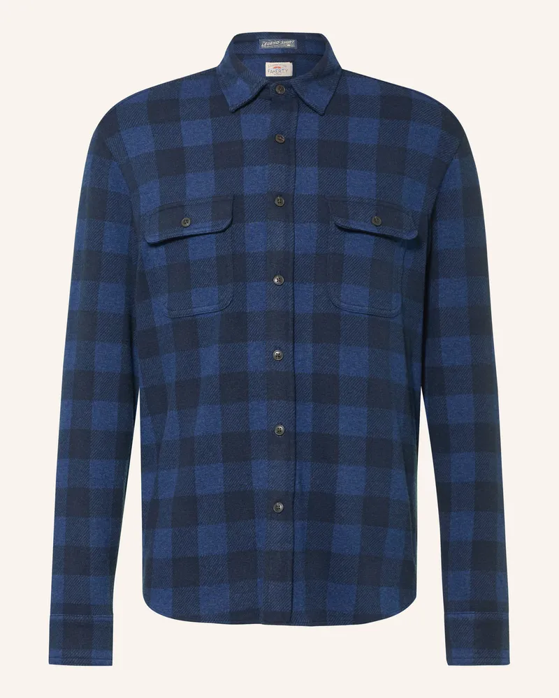 Faherty Flanellhemd Comfort Fit blau Dunkelblau