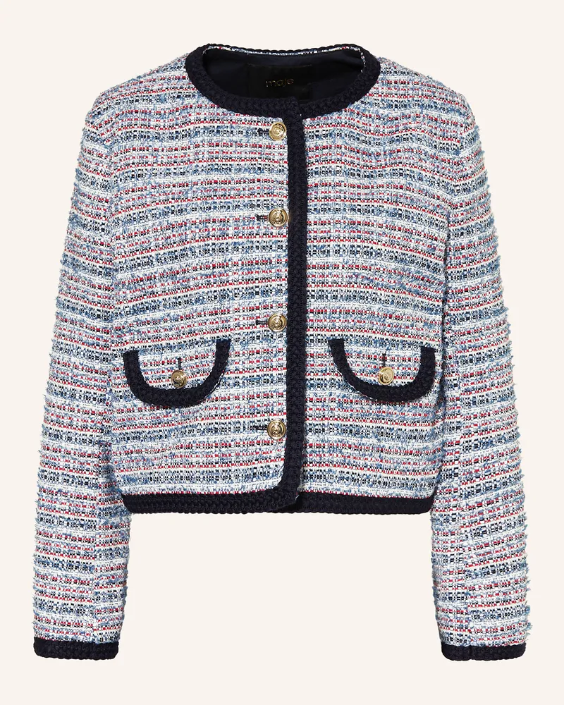 Maje Tweed-Kastenjacke mit Glitzergarn Hellblau