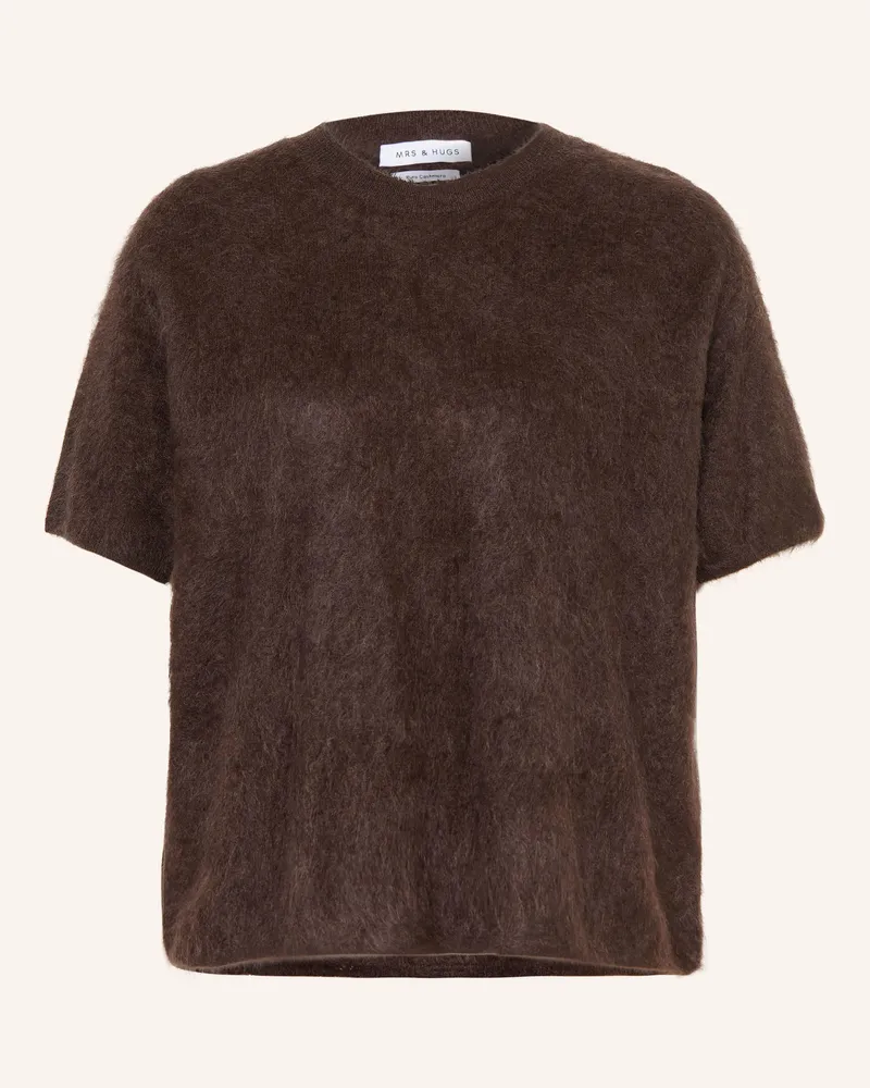 Mrs & HUGS Strickshirt Aus Cashmere braun Dunkelbraun