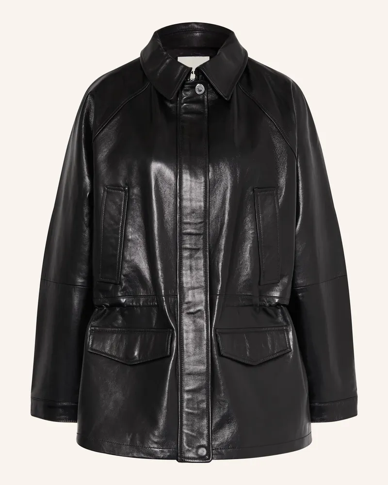 Sandro Lederjacke schwarz Schwarz