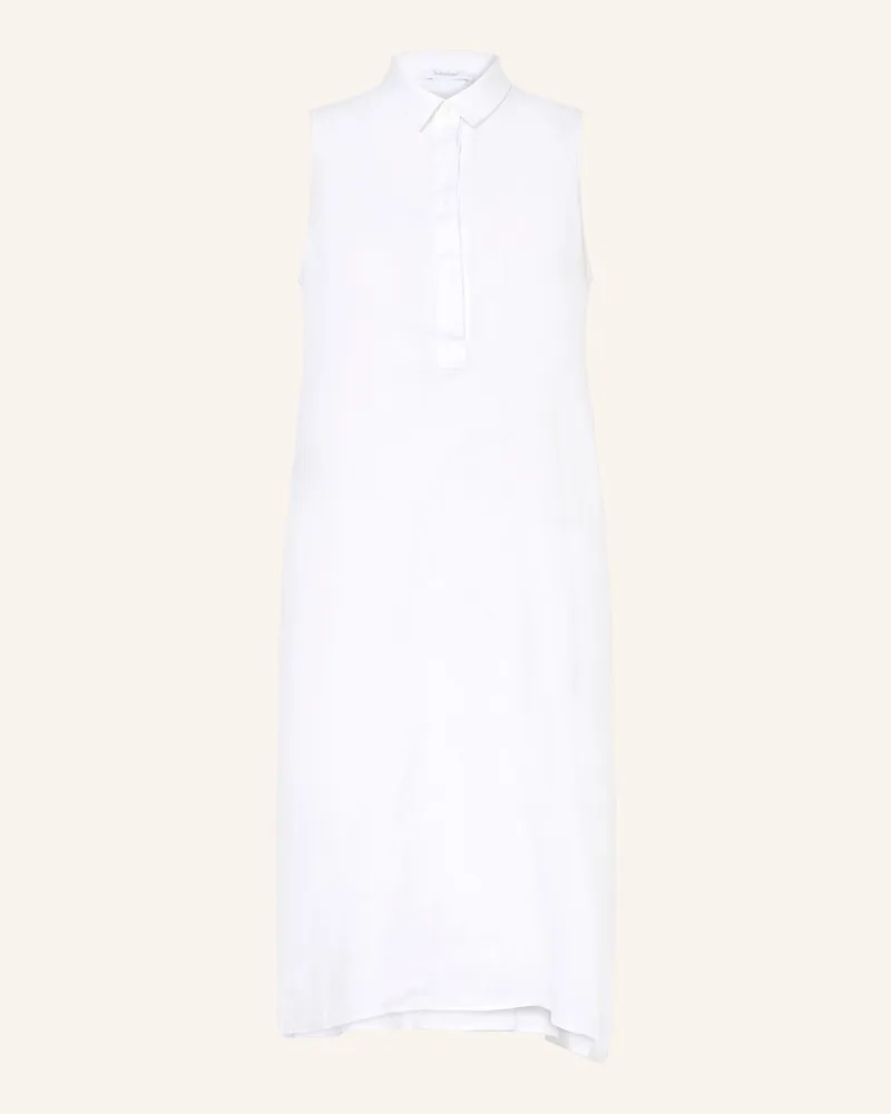 Soluzione Hemdblusenkleid aus Leinen Weiss