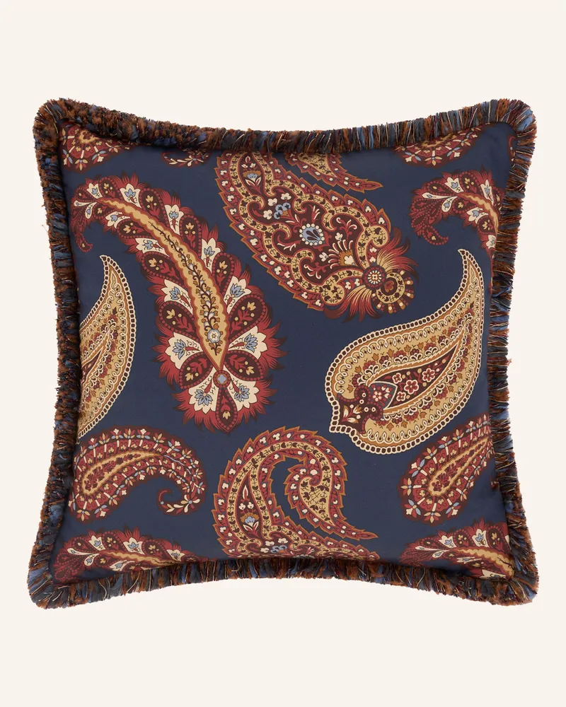 Etro Dekokissen Aus Satin lila Dunkelblau