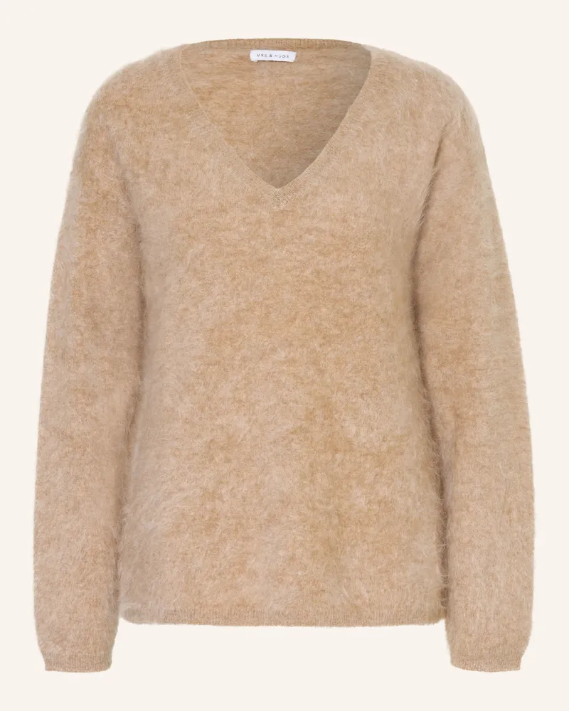 Mrs & HUGS Cashmere-Pullover beige Camel