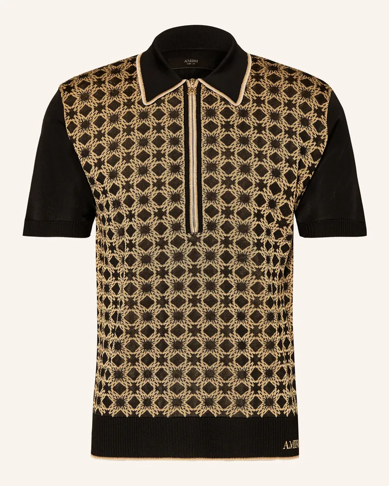 Amiri Strick-Poloshirt Schwarz