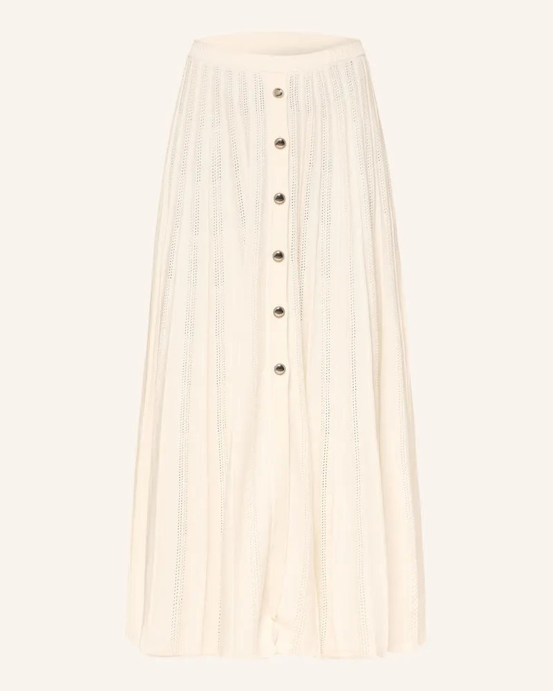 ba&sh Strickrock Sindy Mit Plissees weiss Ecru
