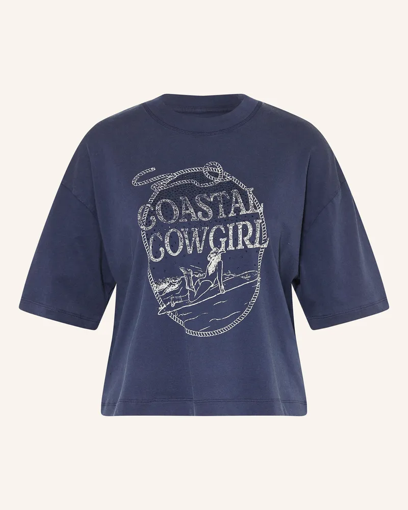Guess T-Shirt COASTAL COWGIRL mit Schmucksteinen Blau