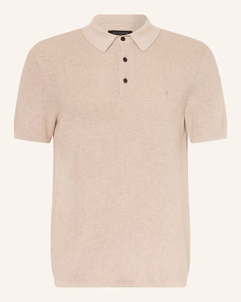 AllSaints Strick-Poloshirt Aspen beige Hellbraun