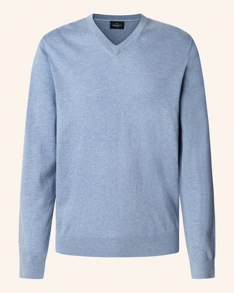 Hackett Pullover COTTON CASH V NECK Blau