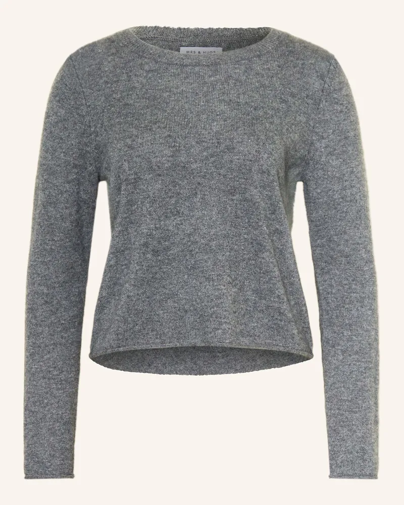 Mrs & HUGS Cashmere-Pullover Dunkelgrau