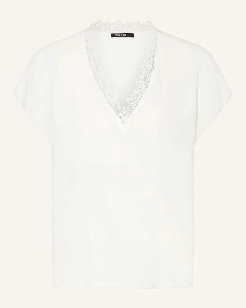 MARC AUREL Blusenshirt Mit Spitze weiss Creme